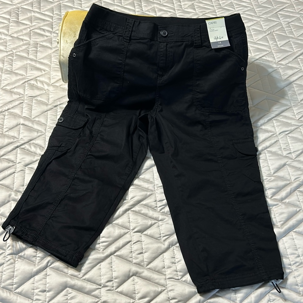 Style & Co black bungee  capri